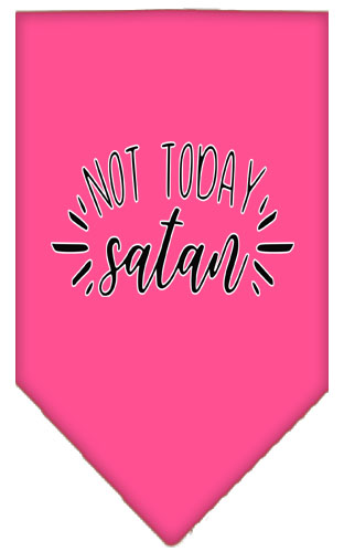 Not Today Satan Screen Print Bandana Bright Pink Small